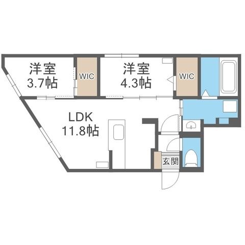 拡大写真:ラグランジュ円山 4階405の間取り