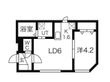 キューブ二十四軒４・４の間取図