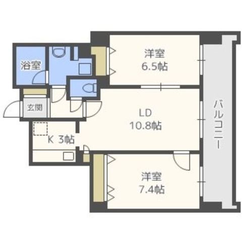 拡大写真:レジディア円山北五条 11階1102の間取り