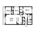 写真:仮)南13西7MS邸 2階201の間取図