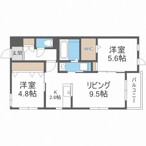 拡大写真:フィオラノセレッソ 4階401の間取り