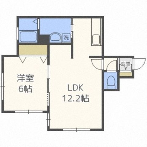 拡大写真:レユシール山鼻南 2階202の間取り