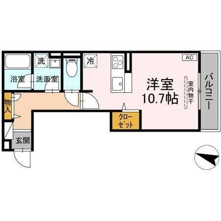 拡大写真：西町SUZUKAZE 1階103の間取り