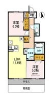 大阪市平野区長吉六反1丁目の間取図