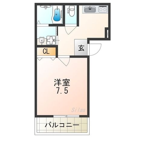 拡大写真:フジパレス針中野Ⅵ番館 1階103の間取り