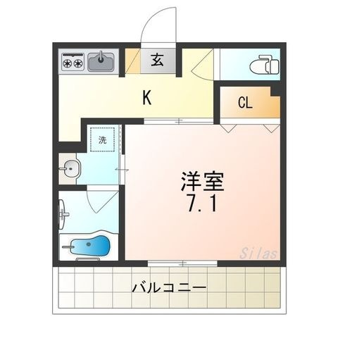 拡大写真:東大阪市中小阪2丁目 3階302の間取り