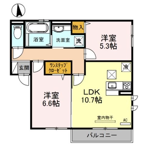 拡大写真:セジュール長居東 1階102の間取り