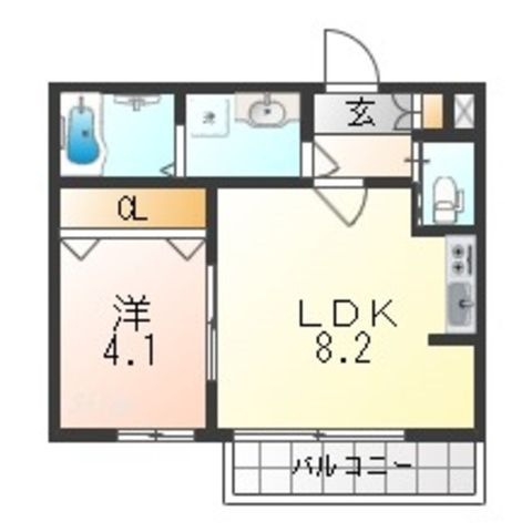 拡大写真:大阪市生野区巽南5丁目 1階103の間取り