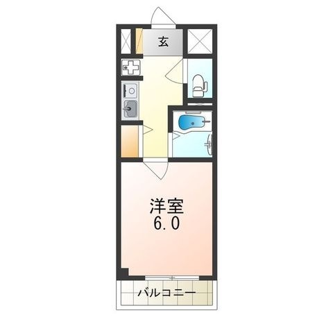拡大写真:東大阪市大蓮東4丁目 4階404の間取り