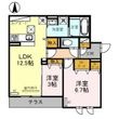 大阪市東住吉区鷹合１丁目の間取図