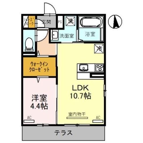 拡大写真：東大阪市柏田西１丁目 1階101の間取り