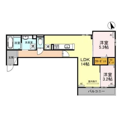 拡大写真:大阪市住吉区帝塚山中5丁目 2階202の間取り