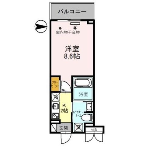 拡大写真:東大阪市長栄寺 4階403の間取り