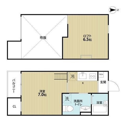 拡大写真:大阪市東住吉区照ケ丘矢田1丁目 2階205の間取り