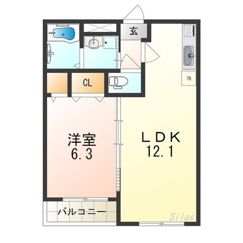 拡大写真:松原市阿保6丁目 2階201の間取り