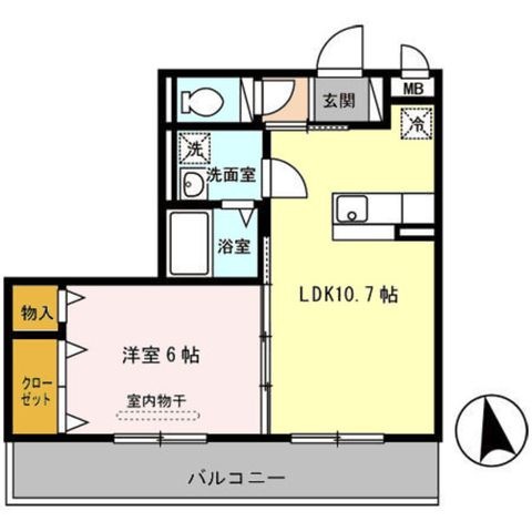 拡大写真:堺市北区中長尾町4丁 3階305の間取り