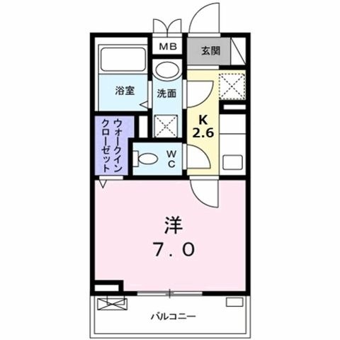 拡大写真:大阪市生野区生野西3丁目 2階203の間取り