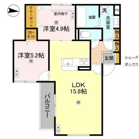 拡大写真:大阪市住吉区墨江4丁目 3階301の間取り