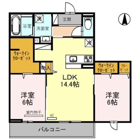 拡大写真:堺市堺区中田出井町3丁 2階202の間取り