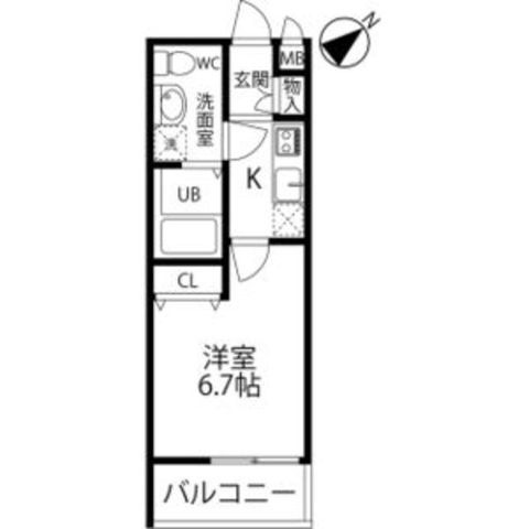 拡大写真:大阪市旭区清水4丁目 2階204の間取り
