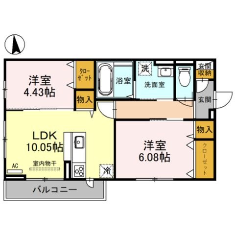 拡大写真：堺市北区北長尾町５丁 2階201の間取り