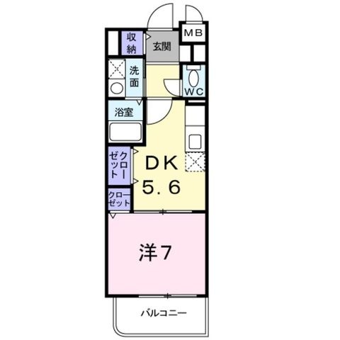 拡大写真:大阪市生野区巽中2丁目 2階207の間取り