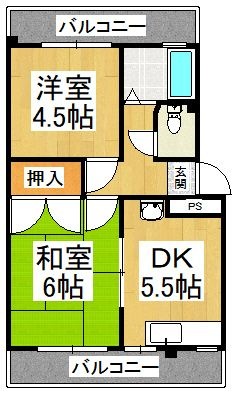 拡大写真:末広マンション 3階305の間取り