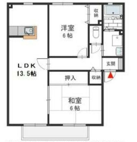 拡大写真:ビューラー和泉A 2階201の間取り