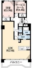 藤和さやまハイタウンB棟の間取図