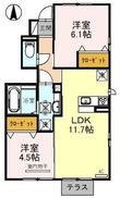 Newdorf(ニュードルフ)壱番館の間取図