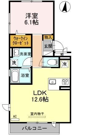拡大写真:レフィナードKHYⅡ 2階202の間取り