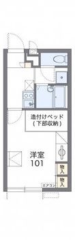 レオパレステイルザウエストの間取図