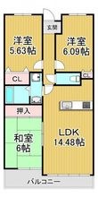 グランパス富田林の間取図