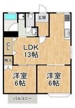 藤沢台ハイツB棟の間取図