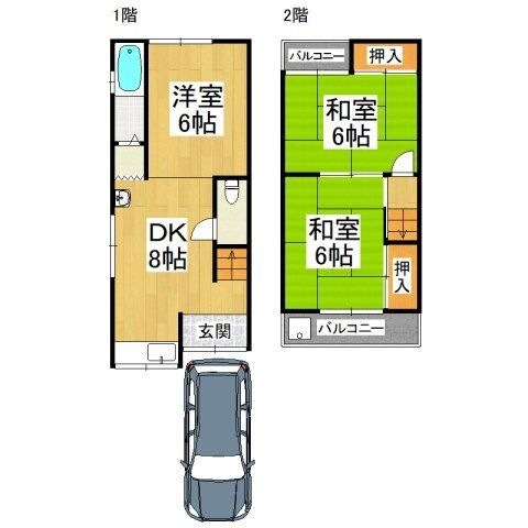 拡大写真:堺市東区日置荘田中町 1階1の間取り