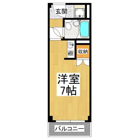 拡大写真:レジデンスサザン 4階503の間取り