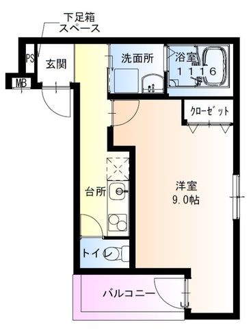 拡大写真:フジパレス北野田Ⅰ番館 3階303の間取り
