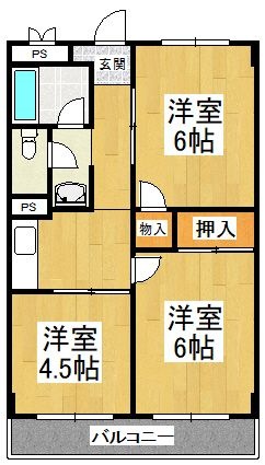 拡大写真：椋本マンション 2階204の間取り