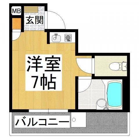 拡大写真:スカイ南花台 6階607の間取り