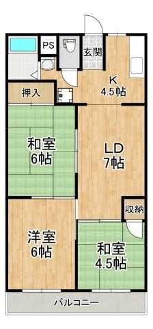 拡大写真:第2ホープハイツ 3階303の間取り