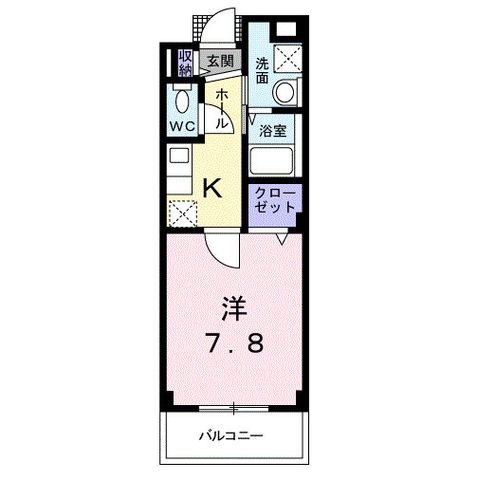 拡大写真:フェリスウラタ 2階203の間取り