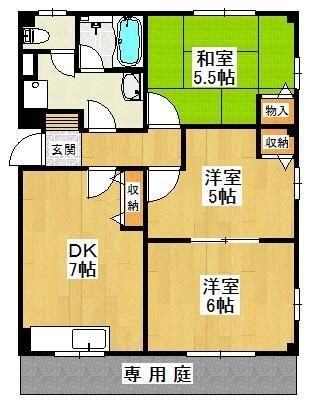拡大写真:青葉丘マンション 2階201の間取り