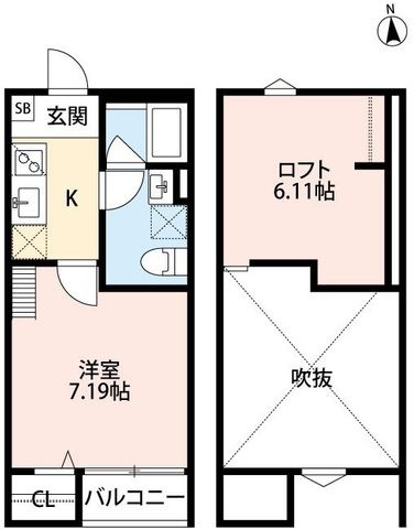 拡大写真:コンフォータス 2階202の間取り