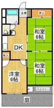 泉ヶ丘コーポラスB棟の間取図