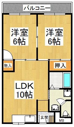 拡大写真:滝谷ユタカハイツ 2階205の間取り