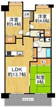 ファミール金剛ヒルズソシエテの間取図