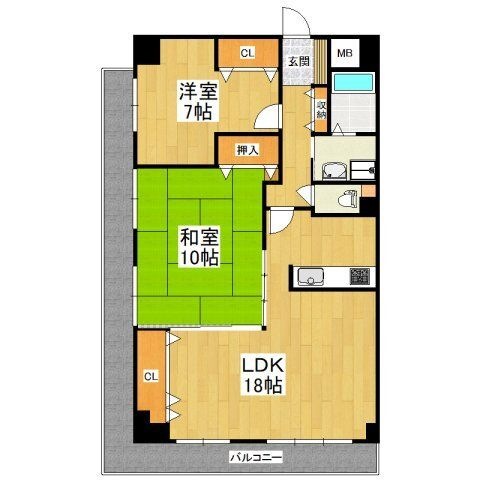 拡大写真:ヴェルドール深井 8階802の間取り