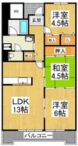 メゾンドール富田林の間取図