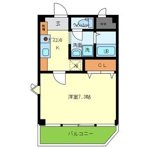 拡大写真:ビアンフェ 2階202の間取り