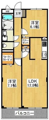拡大写真:ボナール西山台 3階306の間取り